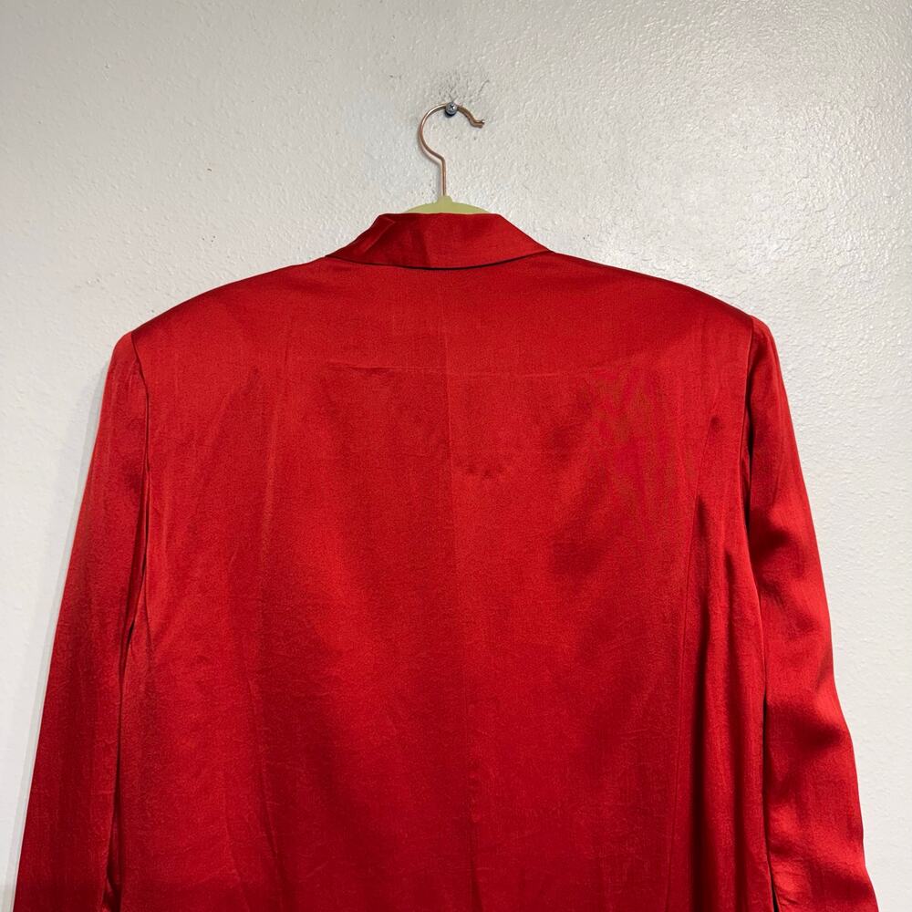DKNY Red Silk Vintage Blazer Sz 10 - Picture 8 of 12